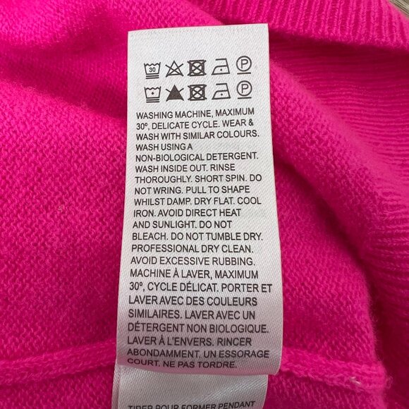Brodie Cashmere Barbie Pink Aspen Stripe Sweater - Size L - Picture 7 of 7